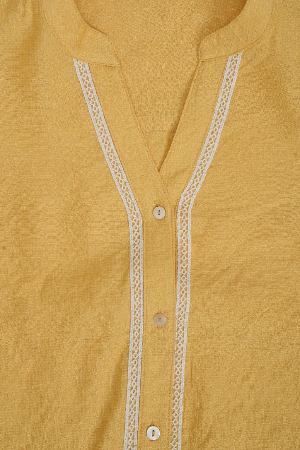 Womens Yellow Floral Embroidered Puff Sleeve Tunic - Image 8