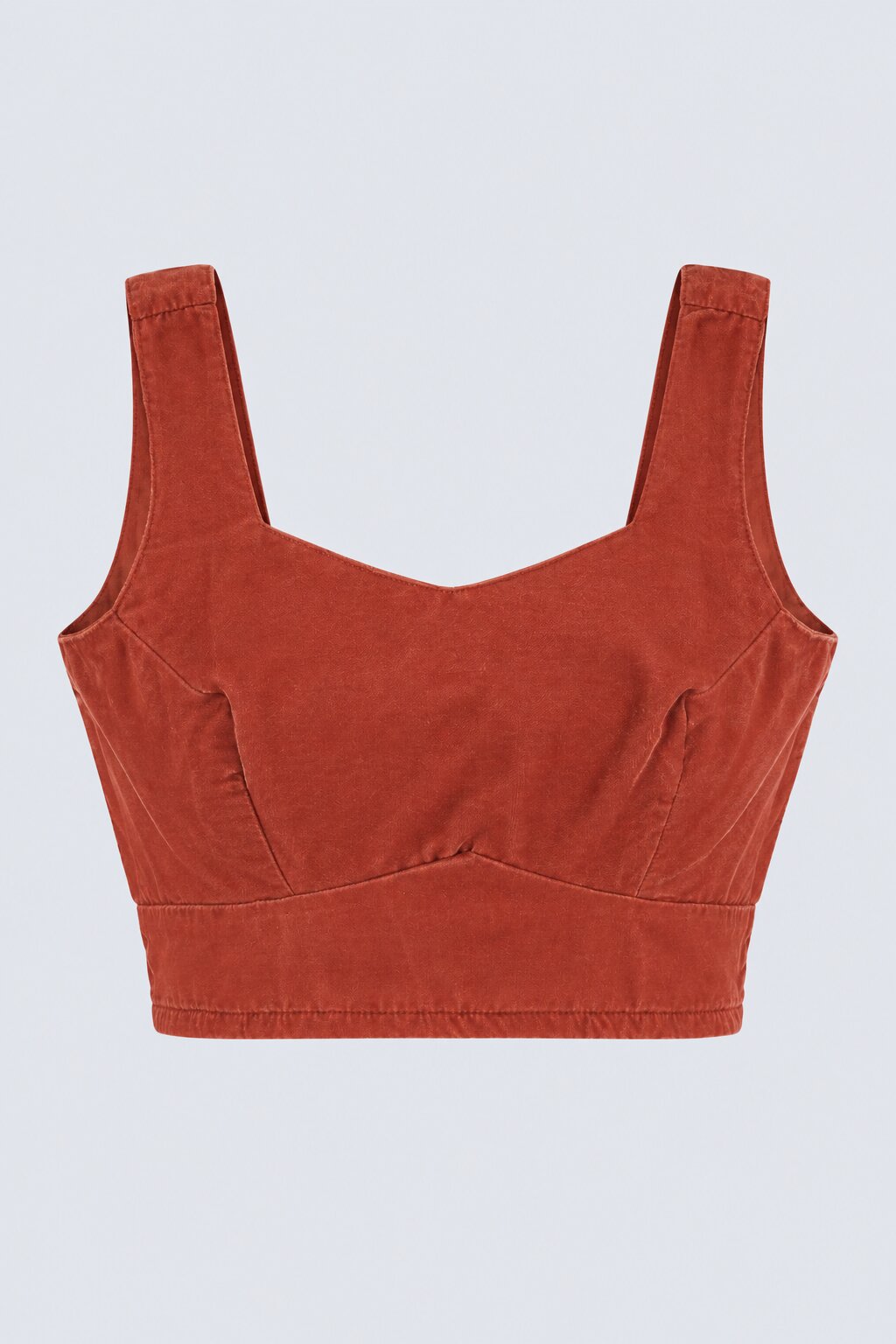 Womens Solid Sweetheart Neck Crop Top - Image 7