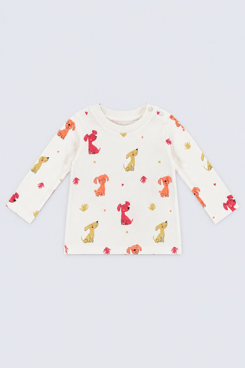 Infant Girls Orange and White Puppy Print Pack of 2 T-Shirts - Image 2
