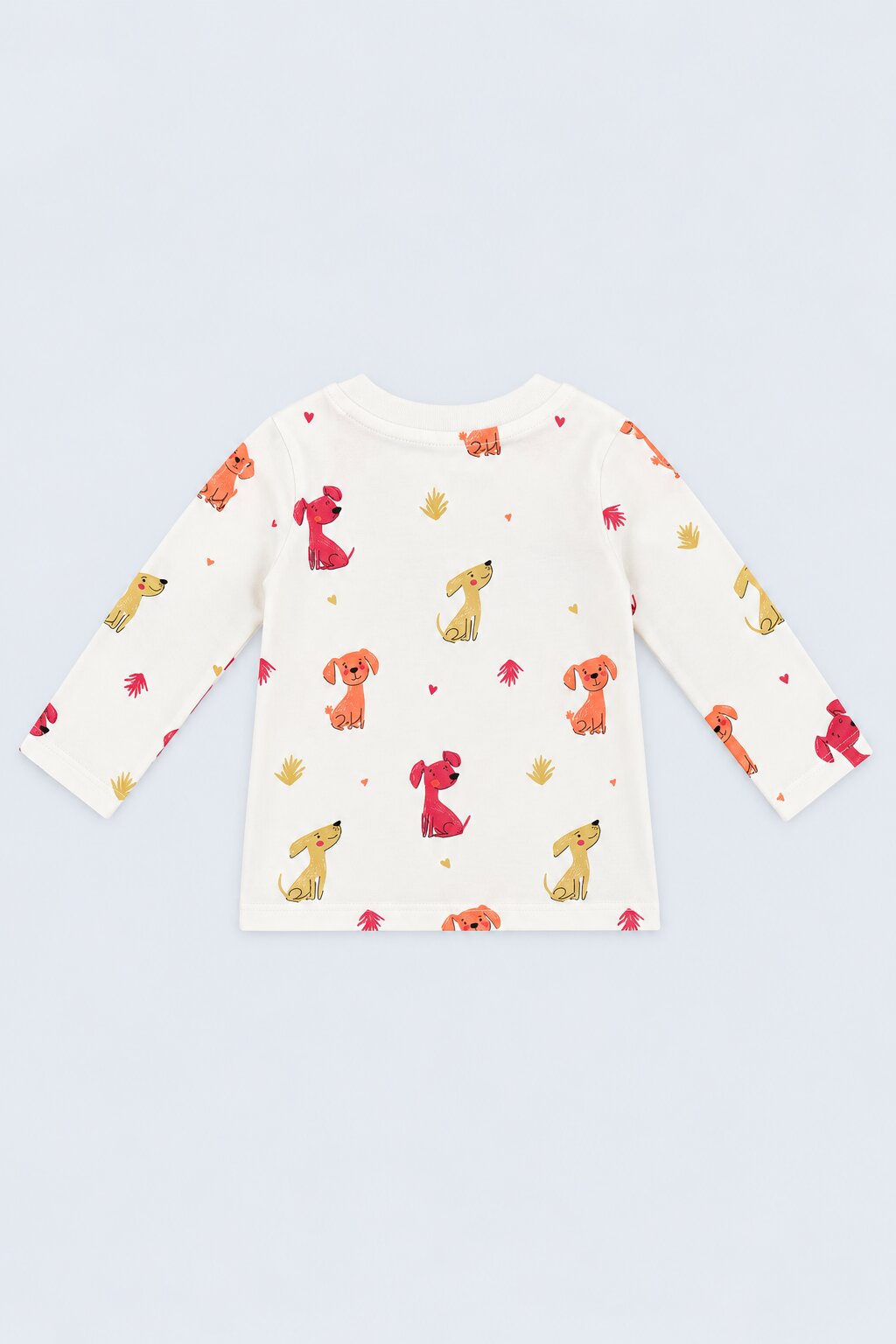 Infant Girls Orange and White Puppy Print Pack of 2 T-Shirts - Image 3