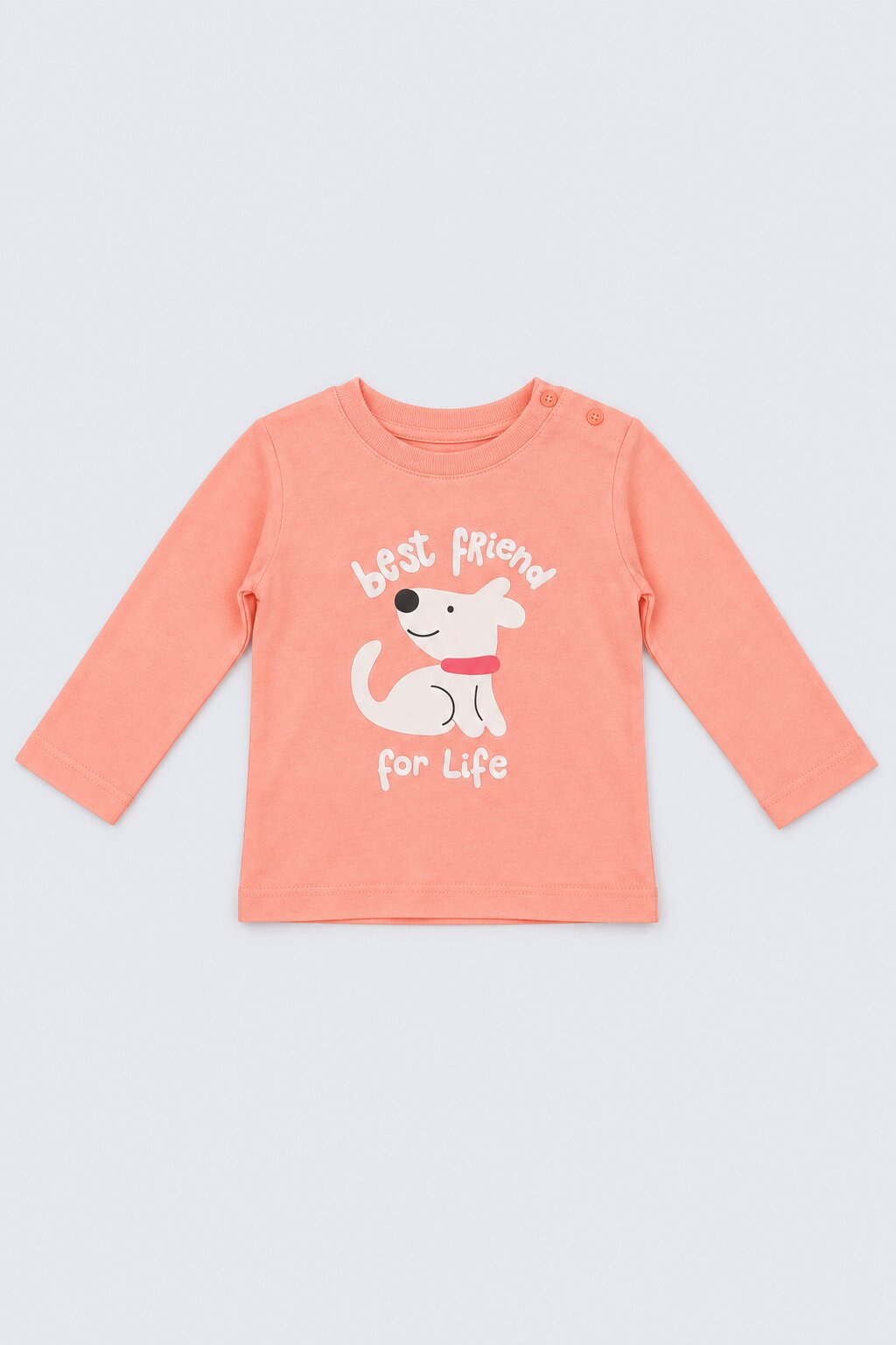 Infant Girls Orange and White Puppy Print Pack of 2 T-Shirts - Image 4