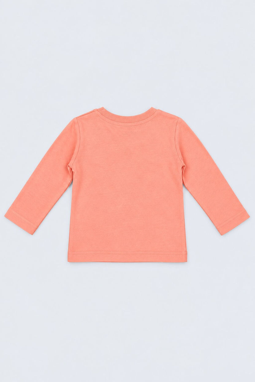Infant Girls Orange and White Puppy Print Pack of 2 T-Shirts - Image 5