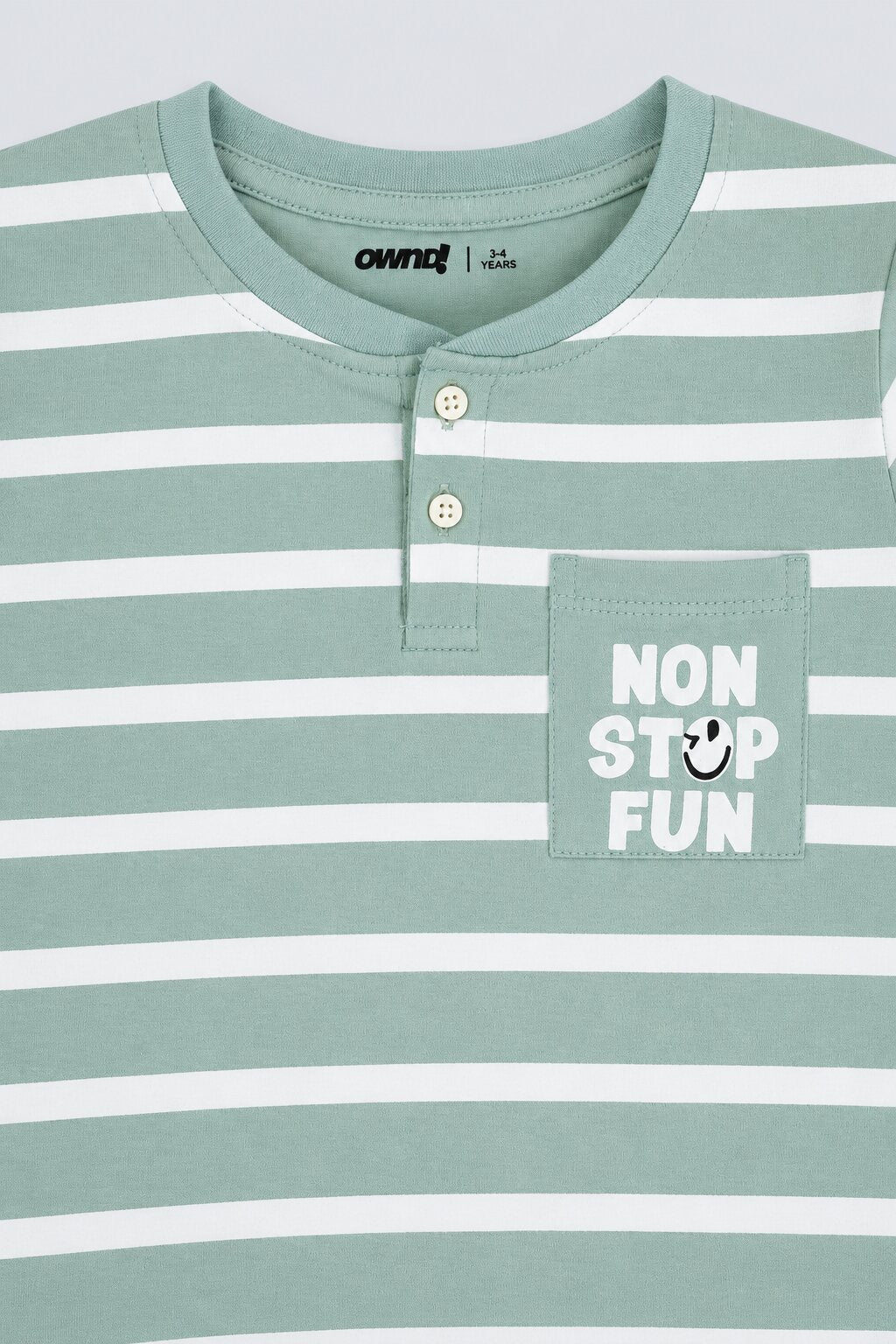 Boys Regular Fit Green Striped T-Shirt - Image 5