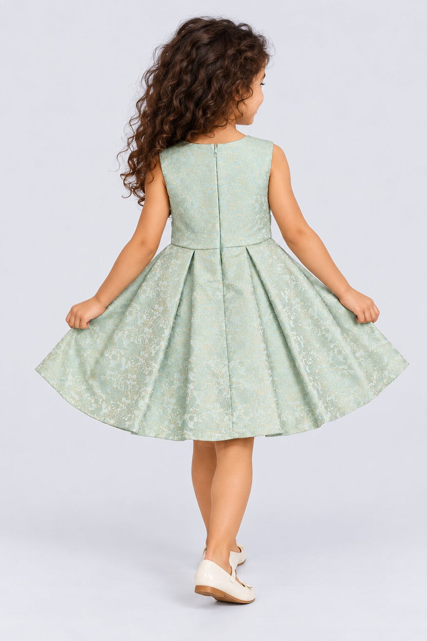 Girls Paisley Print Fit & Flare Dress - Image 4