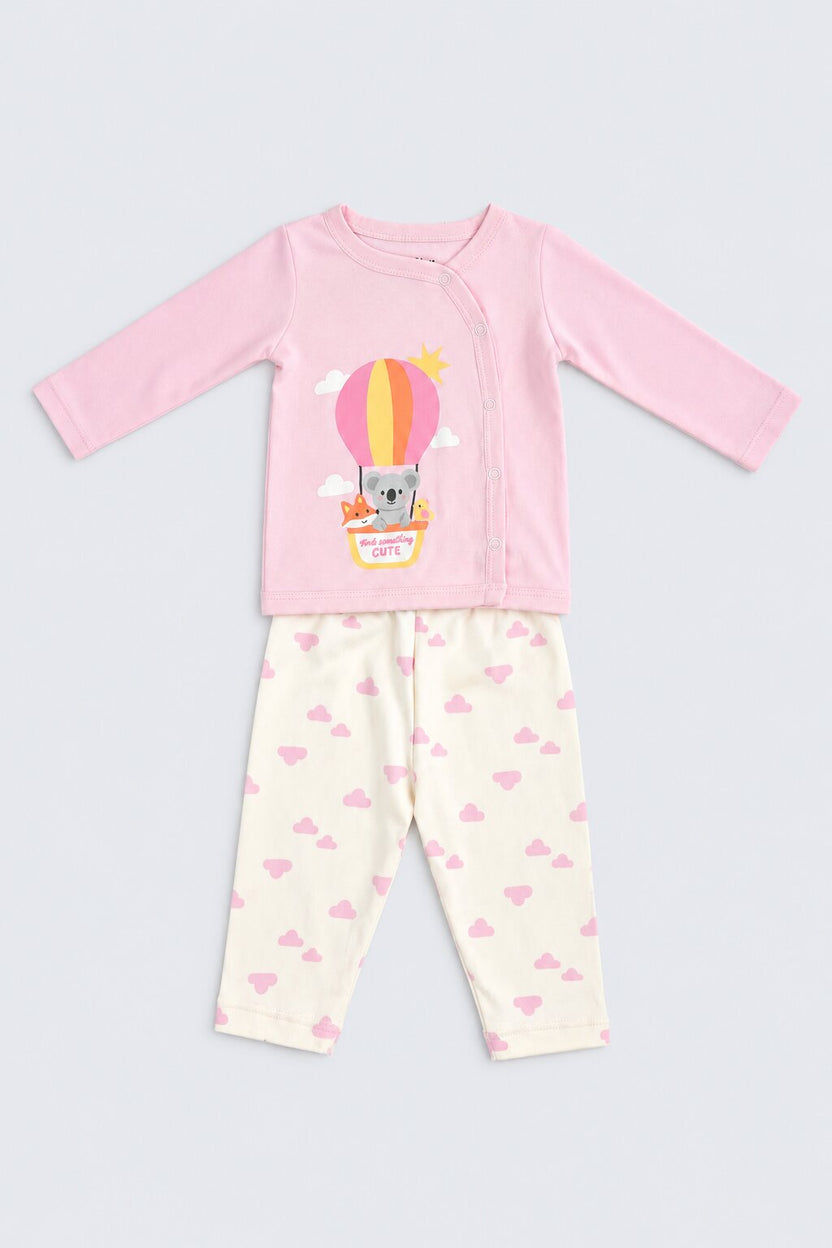 Infant Girls Pink Koala Balloon Print Co-ord Set - Image 5