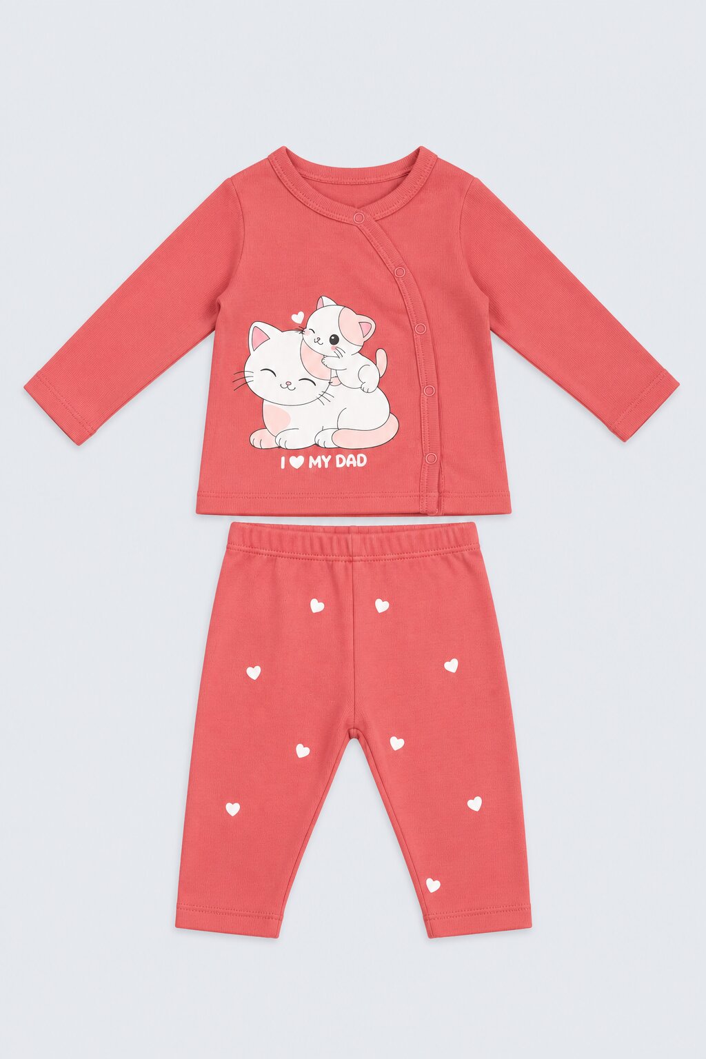 Infant Girls Red Kitty Print Co-ord Set - Image 4