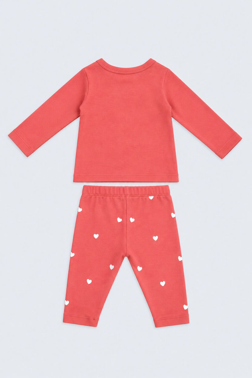 Infant Girls Red Kitty Print Co-ord Set - Image 5