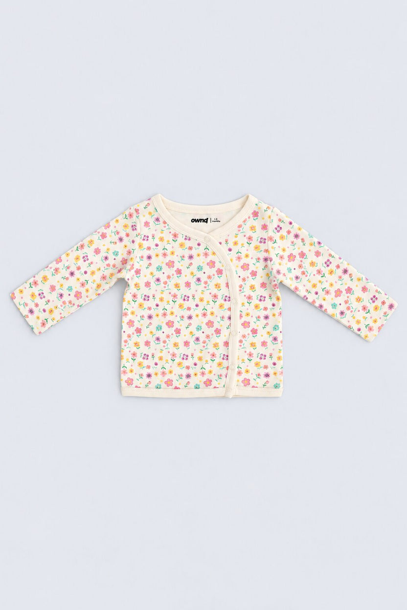 Infant Girls Off White Floral Print Co-ord Set - Image 2
