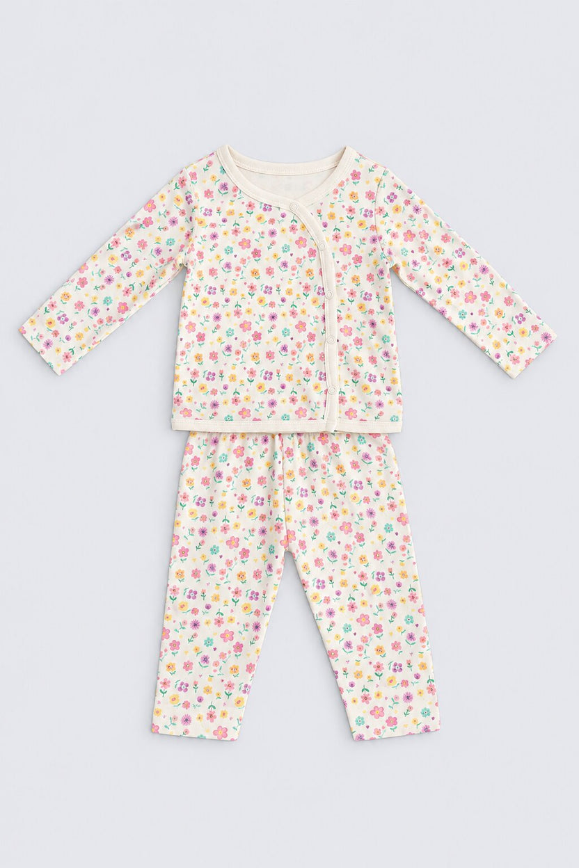 Infant Girls Off White Floral Print Co-ord Set - Image 5