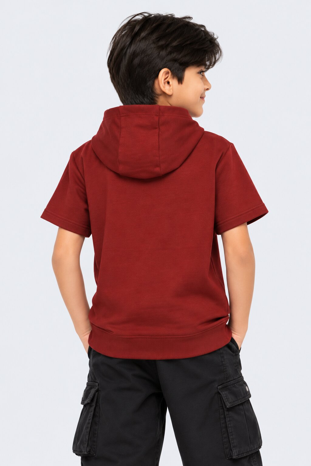 Tweens Boys Maroon Gorilla Graphic Hooded Sweatshirt - Image 4