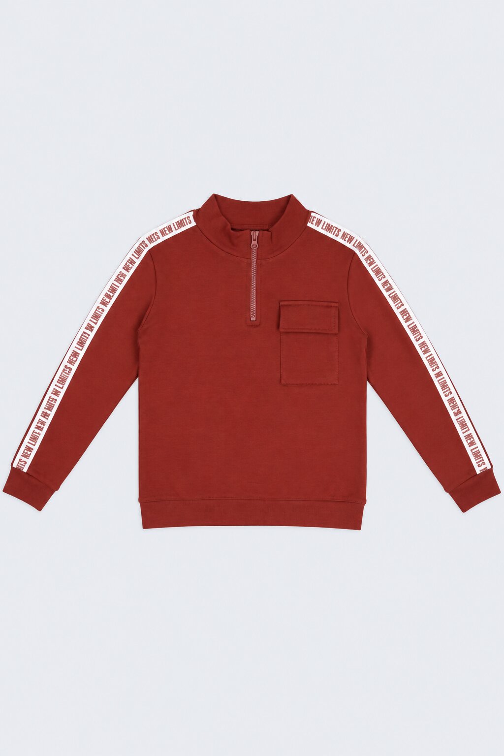 Tweens Boys Maroon Half Zip Utility Sweatshirt - Image 2