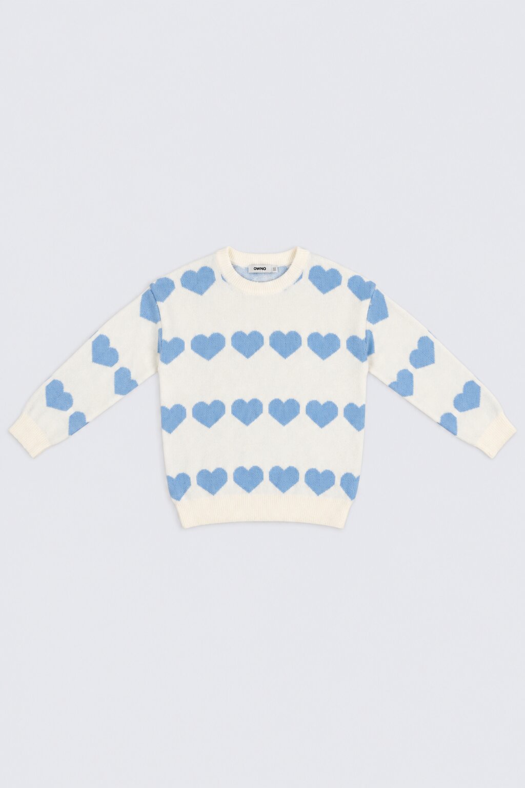 Tweens Girls White Heart Design Knitted Sweater - Image 2
