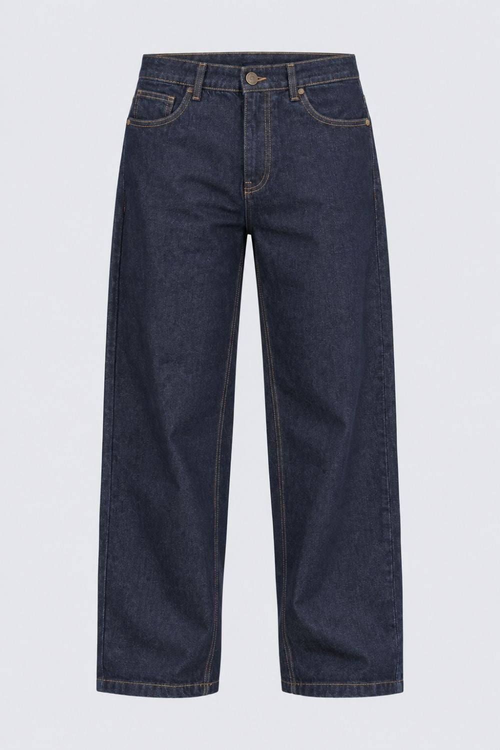 Mens Barrel Fit Navy Solid Jeans - Image 7