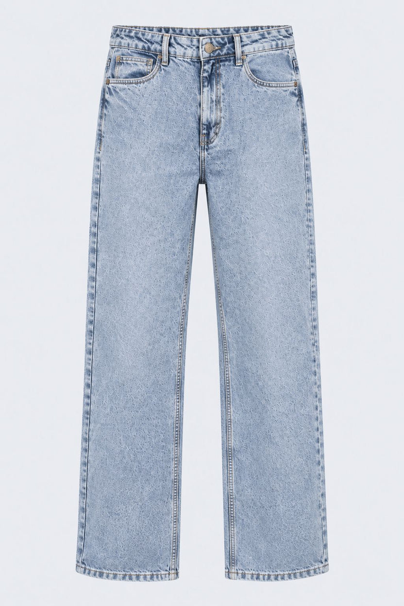 Mens Baggy Fit Light Blue Solid Jeans - Image 7