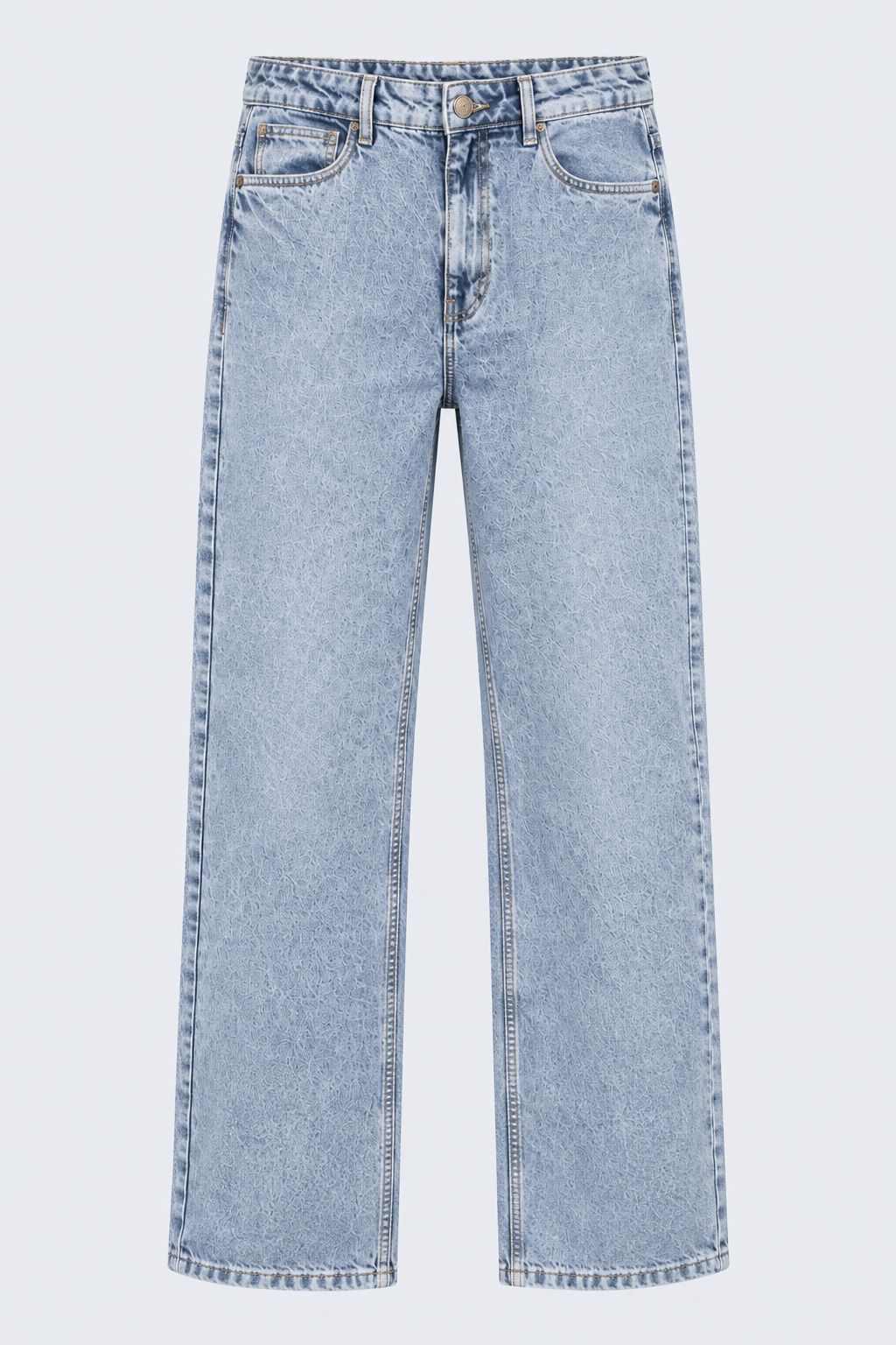 Mens Baggy Fit Light Blue Solid Jeans - Image 7
