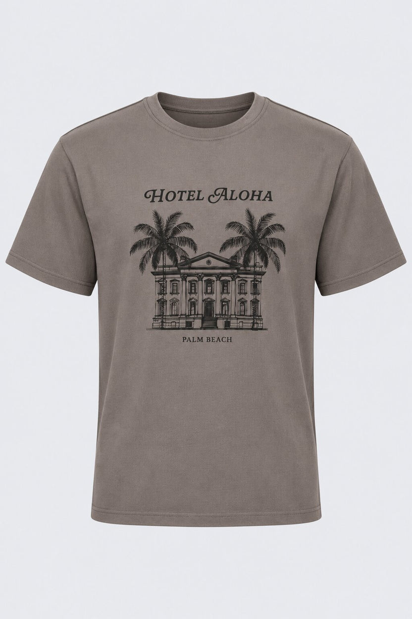 Mens Regular Fit Taupe Graphic Printed T-Shirt - Image 7
