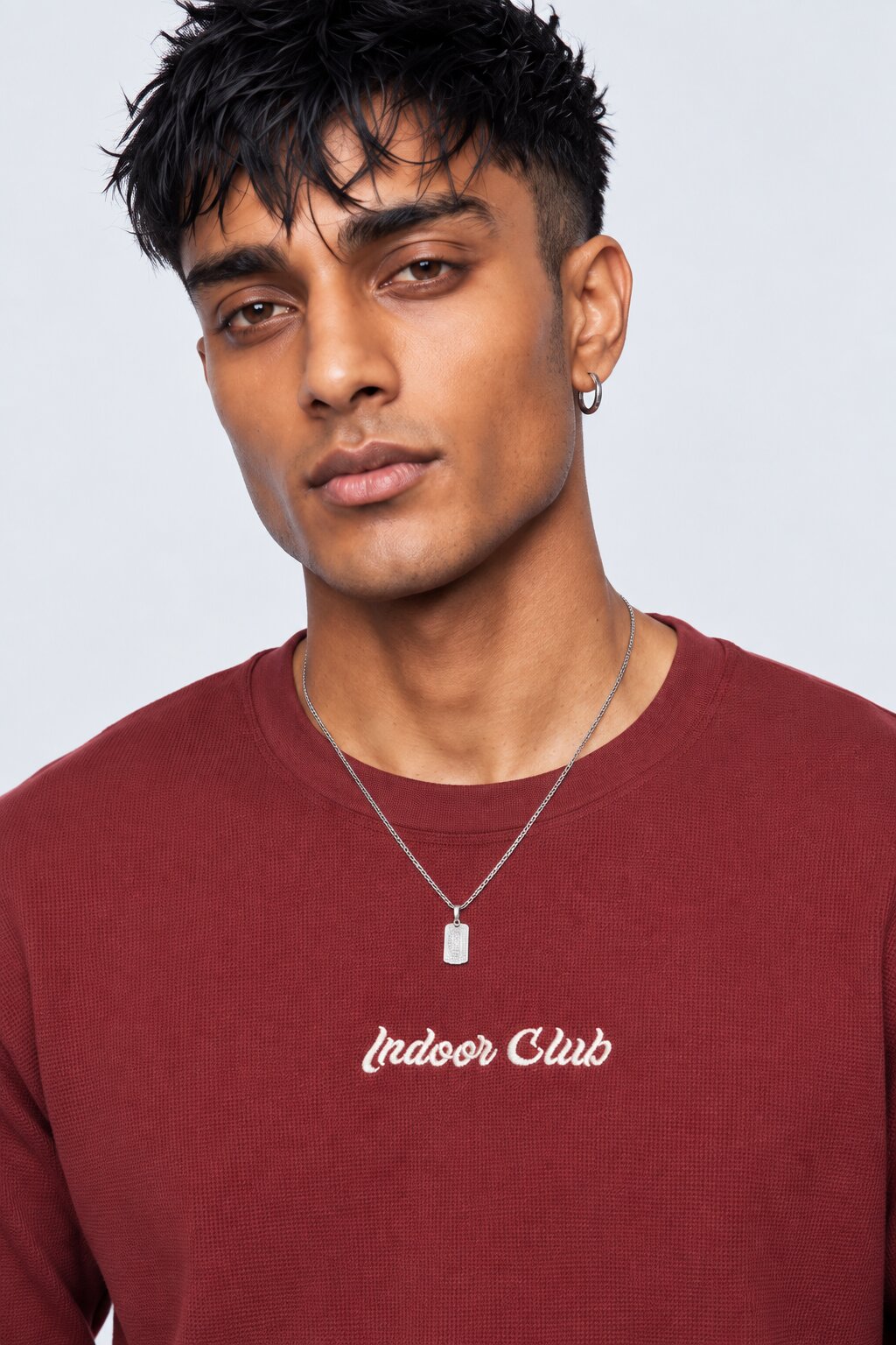 Mens Regular Fit Maroon Typographic T-Shirt - Image 9