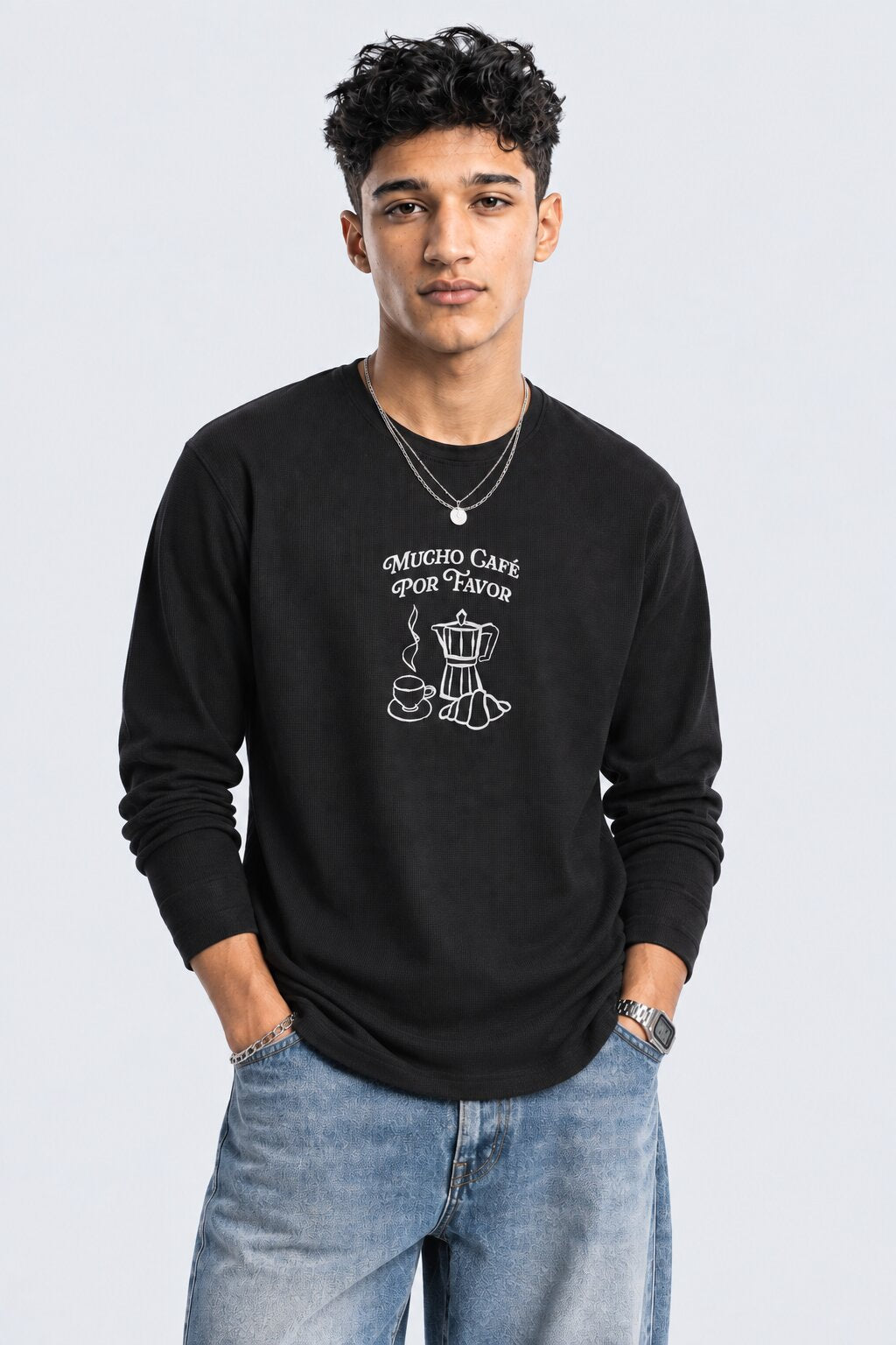 Mens Regular Fit Black Graphic Printed T-Shirt - Image 1