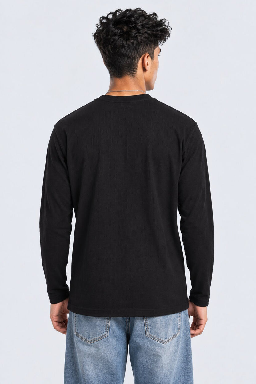 Mens Regular Fit Black Graphic Printed T-Shirt - Image 4