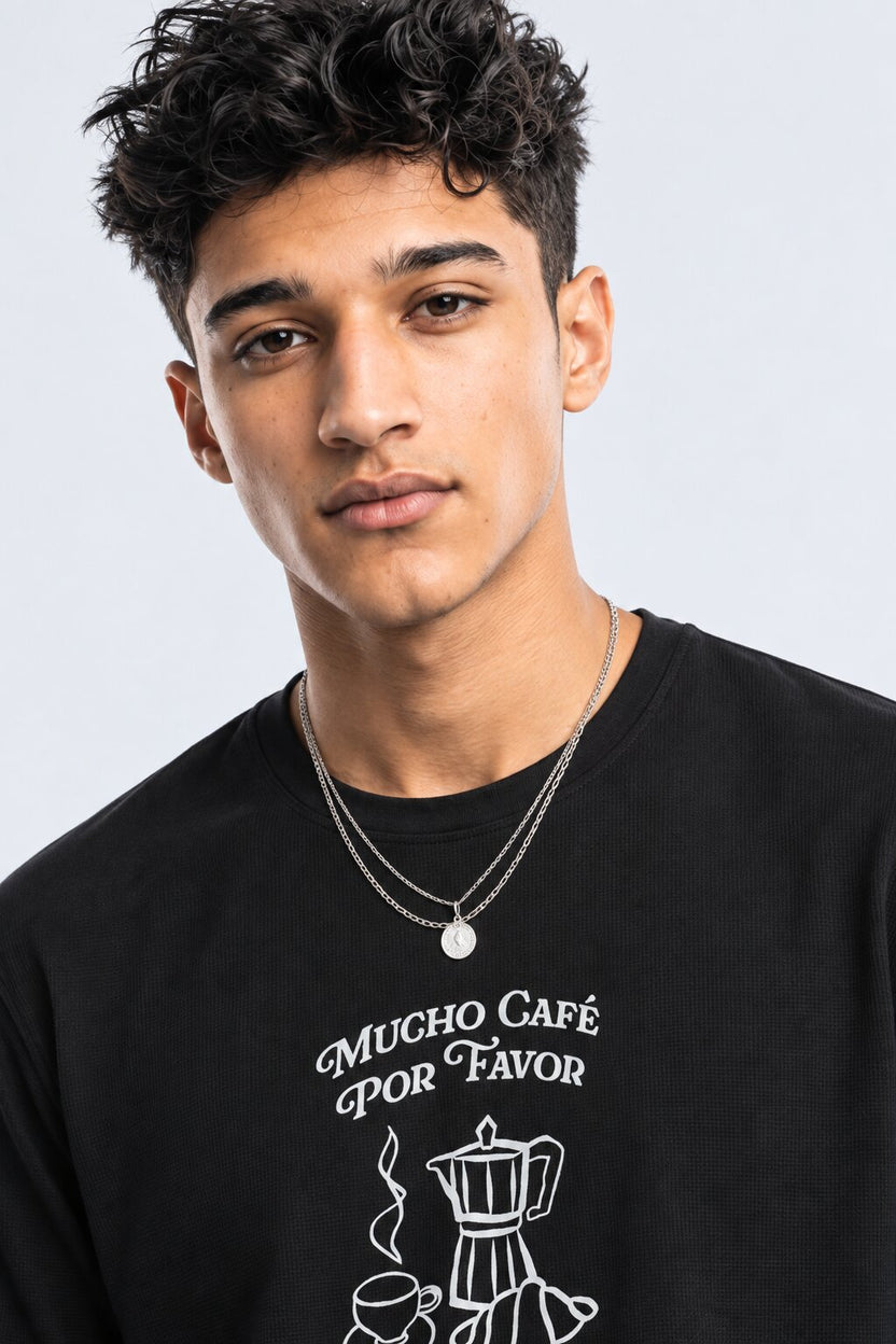 Mens Regular Fit Black Graphic Printed T-Shirt - Image 8