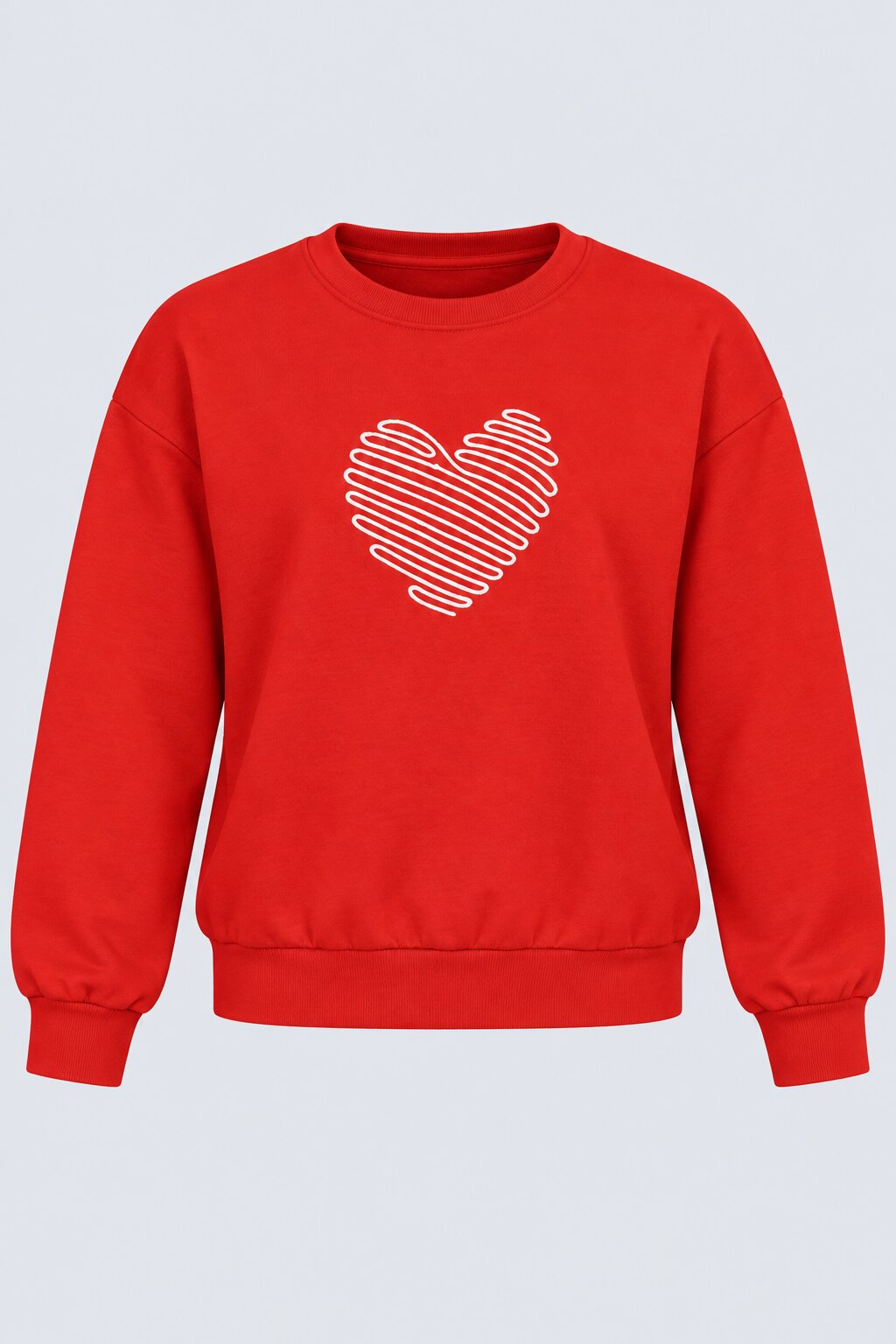 Womens Relaxed Fit Red Heart Embroidered Sweatshirt - Image 6