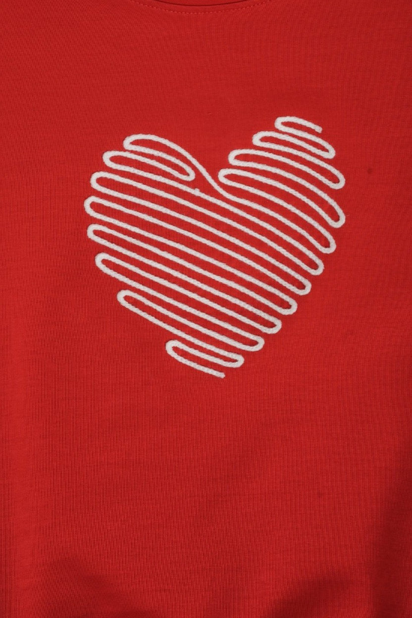 Womens Relaxed Fit Red Heart Embroidered Sweatshirt - Image 7