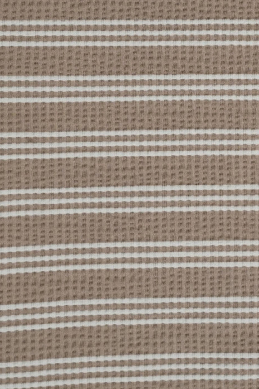 Womens Regular Fit Beige Striped Crop Top - Image 8