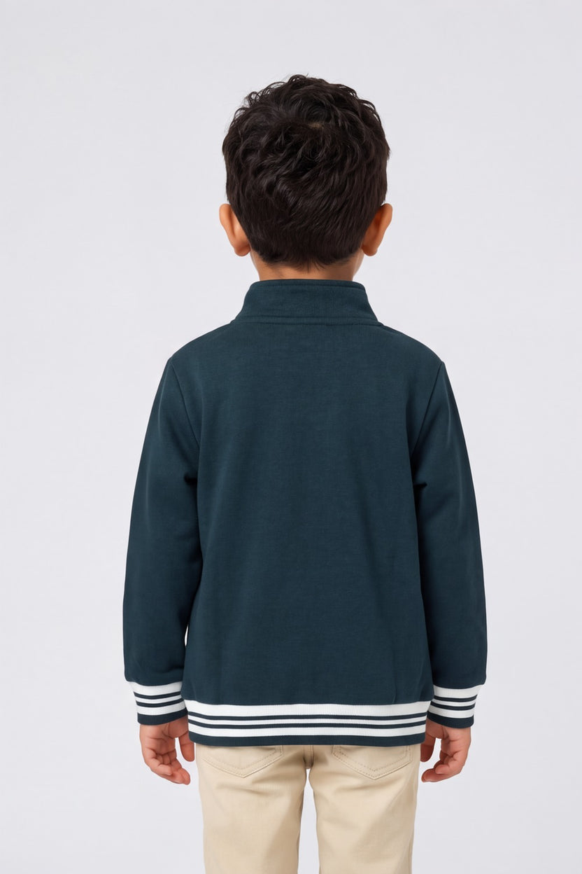 Boys Teal Patch Design Sweatshirt - Image 4