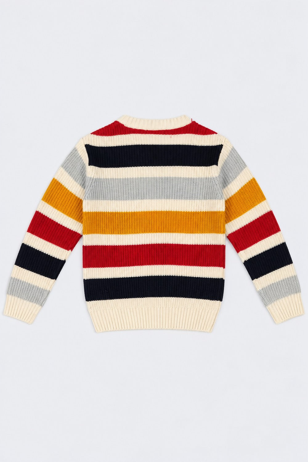 Boys Multicolor Striped Knitted Sweater - Image 3