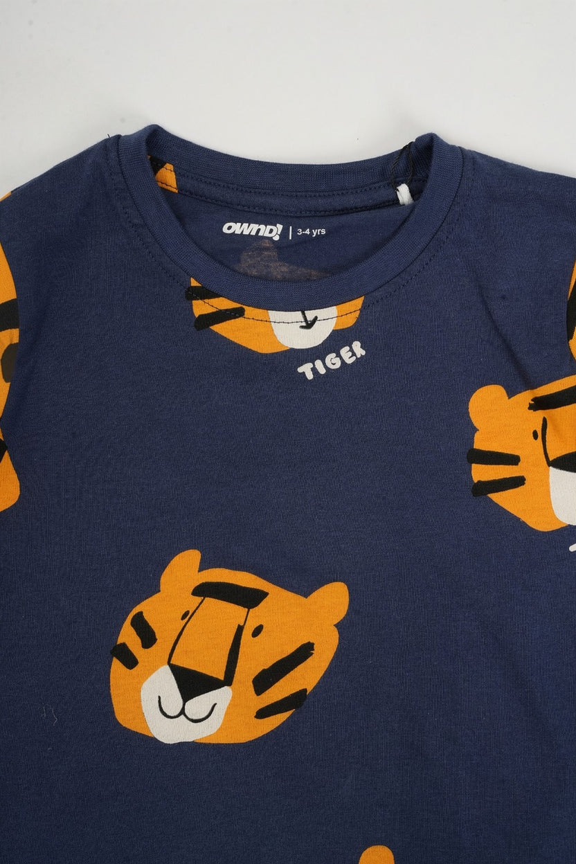 Boys Navy Tiger Graphic Print T-Shirt - Image 5