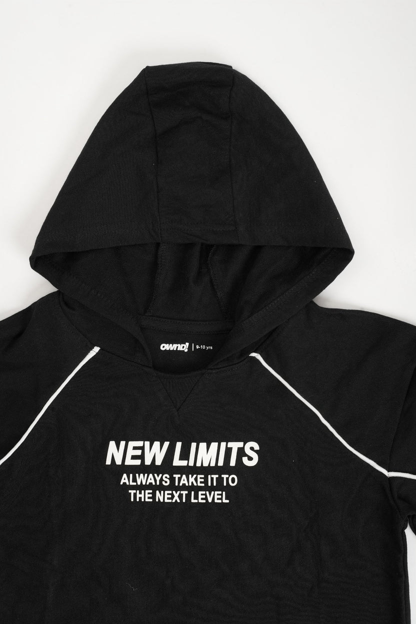 Tweens Boys Black Typographic Hooded Sweatshirt - Image 6