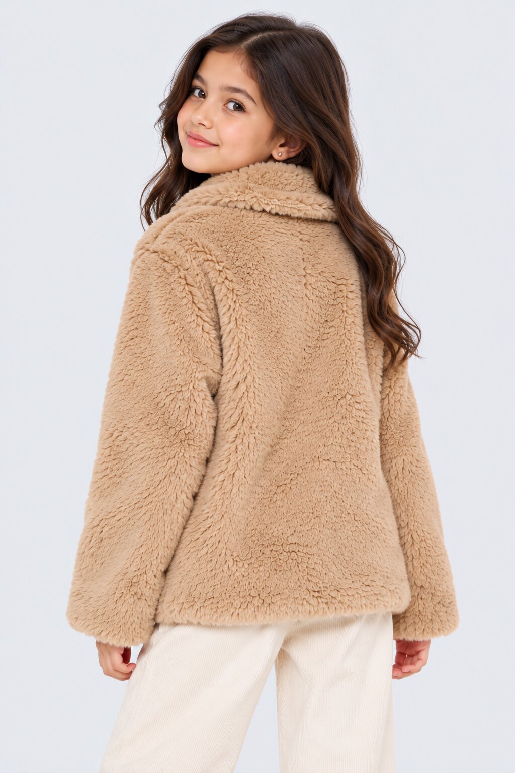 Tweens Girls Embellished Teddy Fur Jacket - Image 4