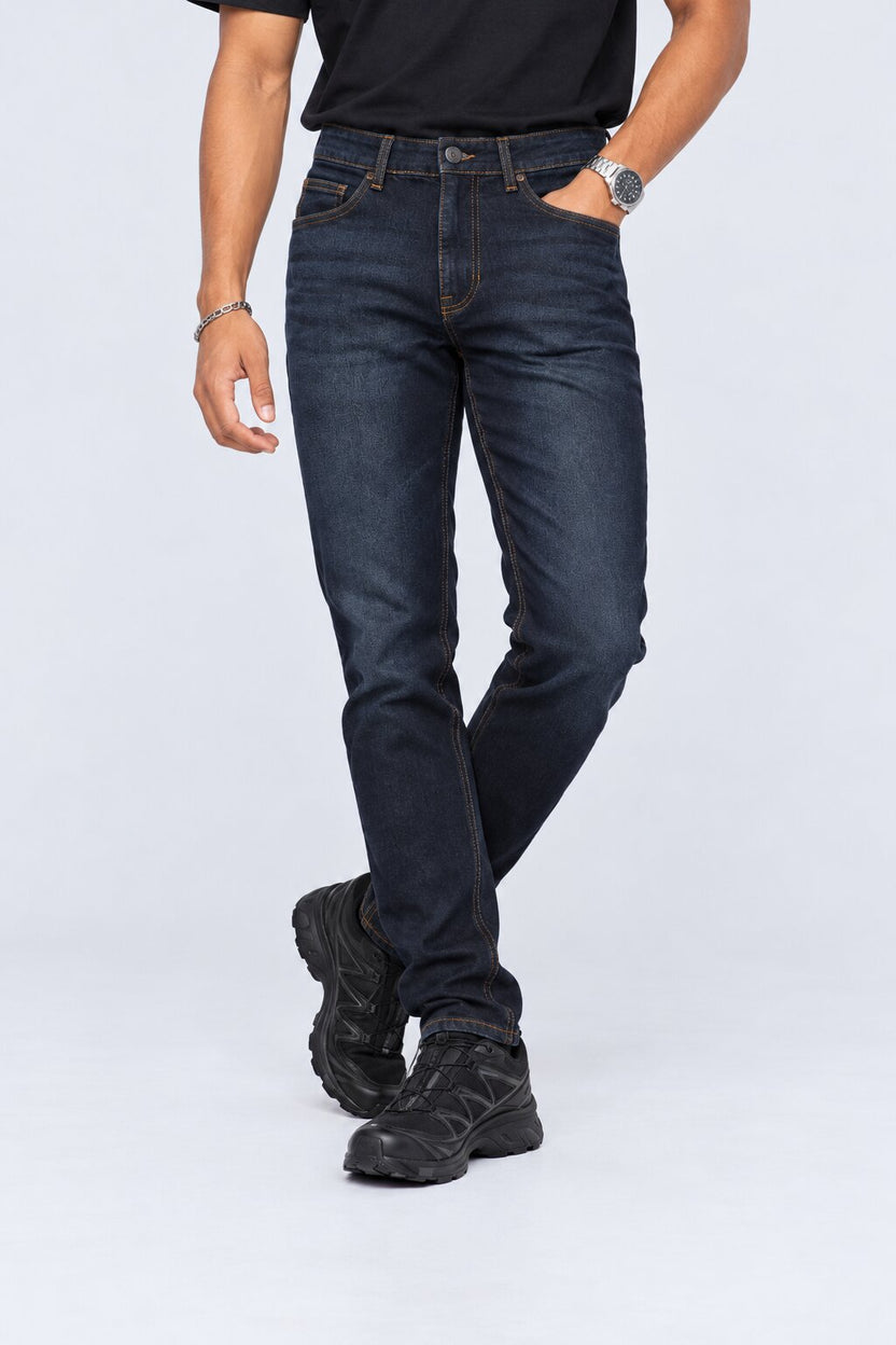 Mens Slim Fit Blue Solid Jeans - Image 2