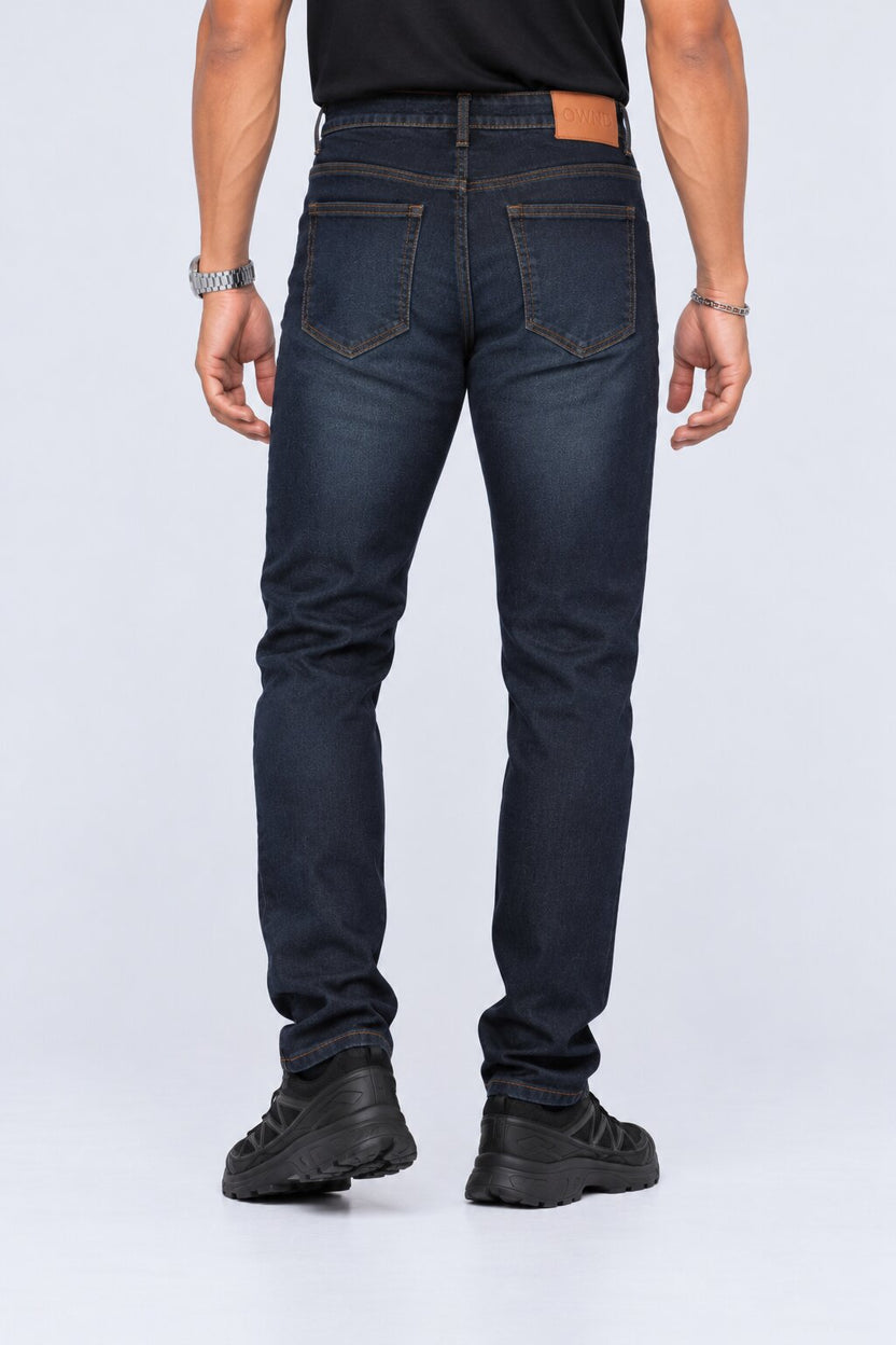 Mens Slim Fit Blue Solid Jeans - Image 5