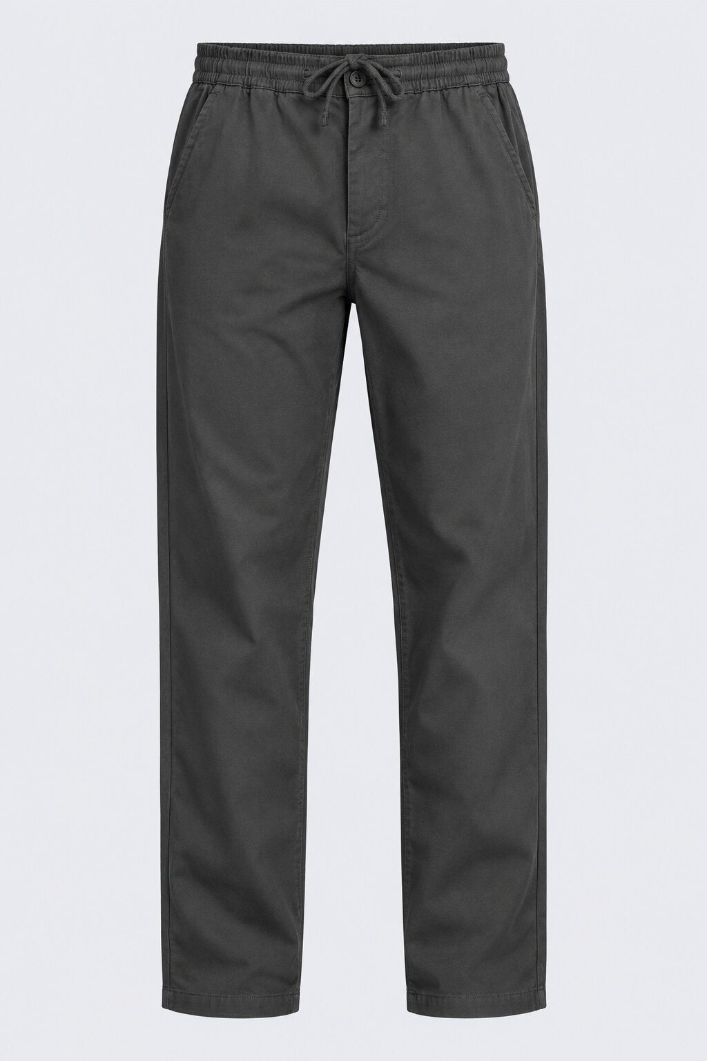 Mens Relaxed Fit Charcoal Solid Drawstring Trouser - Image 7