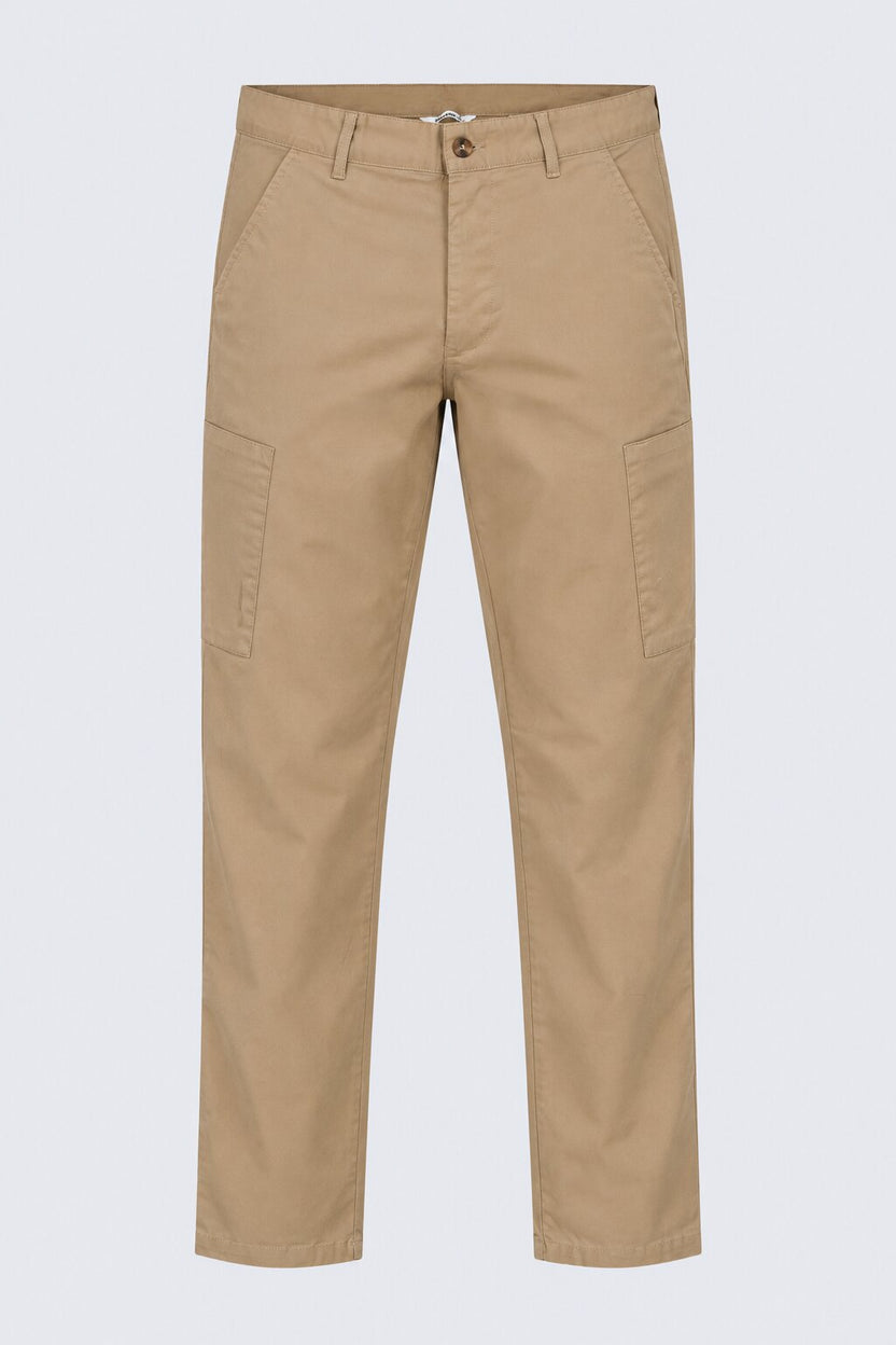 Mens Cream Solid Utility Cargo Trouser - Image 7