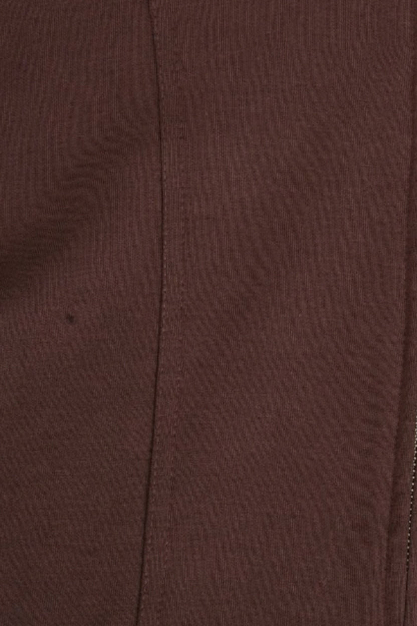Womens Oversized Brown Drawstring Waist Jacket - Image 8