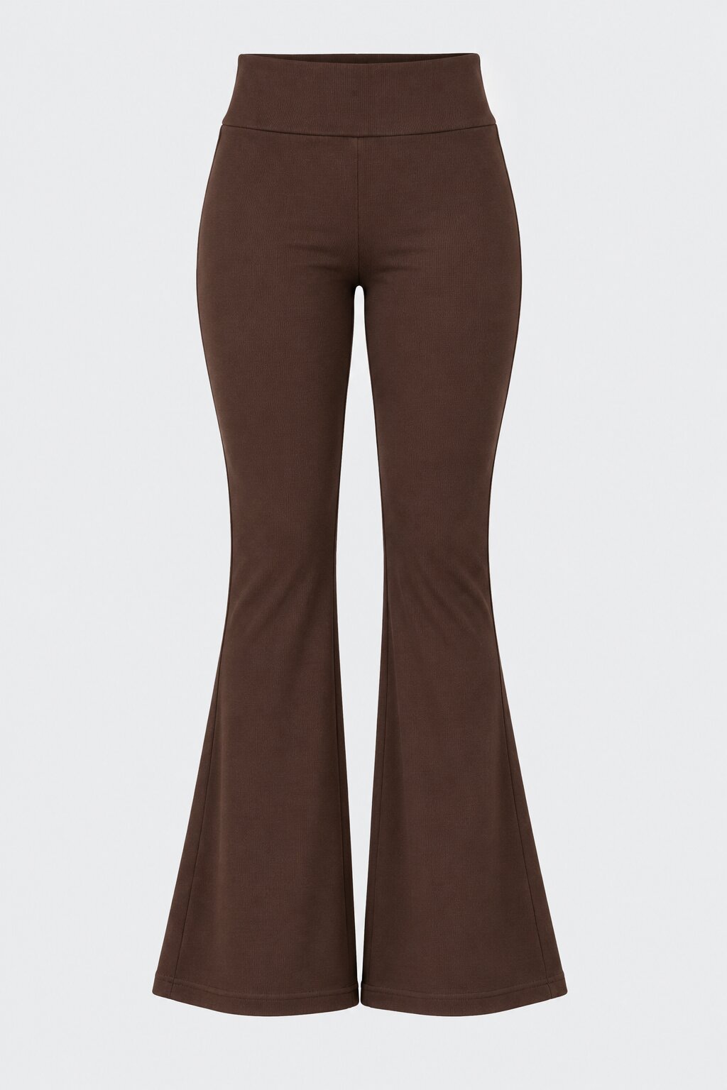 Womens Brown Solid Flared Knit Pant - Image 7