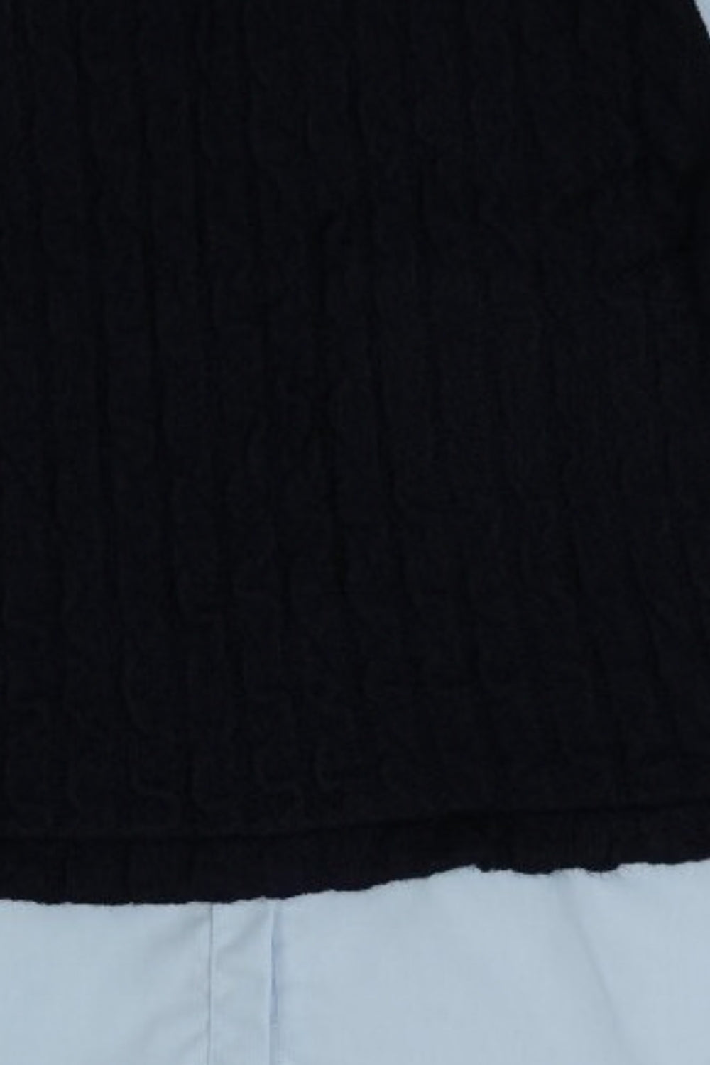 Womens Navy Layered Cable Knit Shirt Vest - Image 8