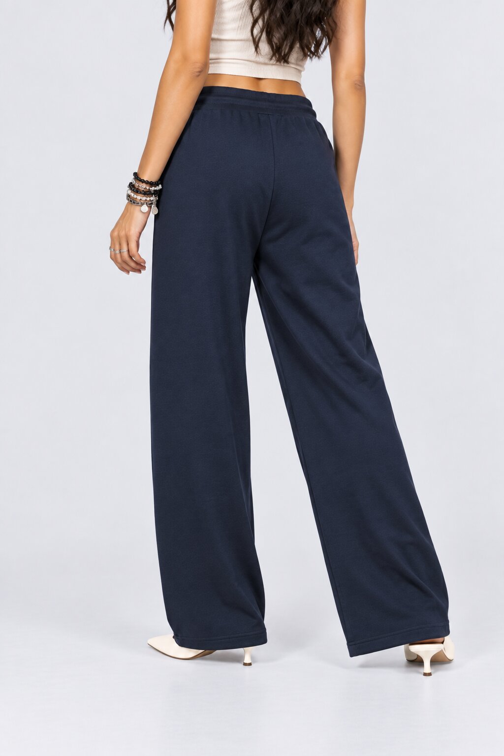 Womens Regular Fit Navy Solid Drawstring Pant - Image 5
