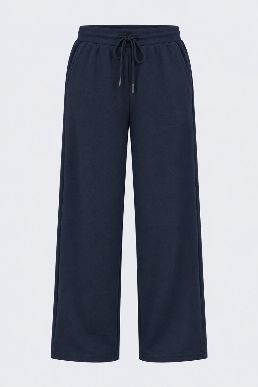 Womens Regular Fit Navy Solid Drawstring Pant - Image 7