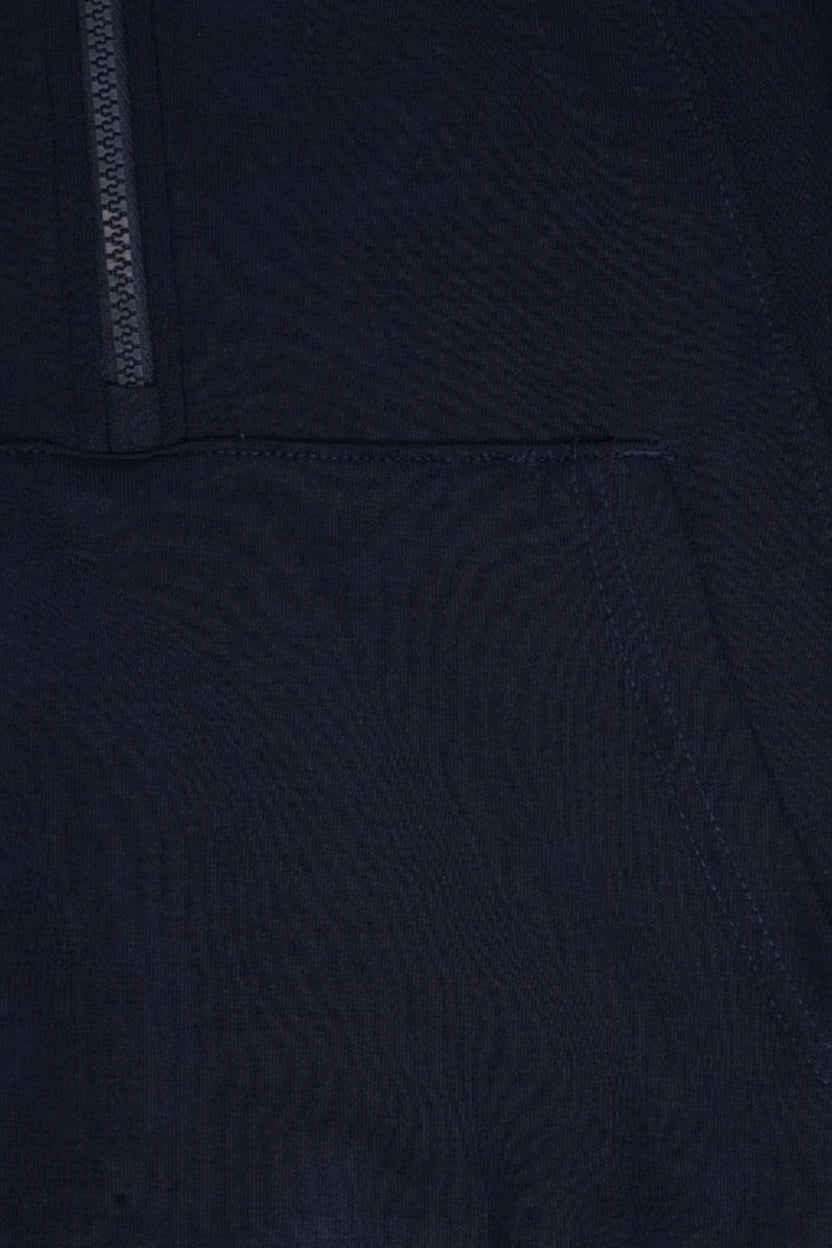 Womens Oversized Navy Solid Half Zip Hooded Top - Image 8