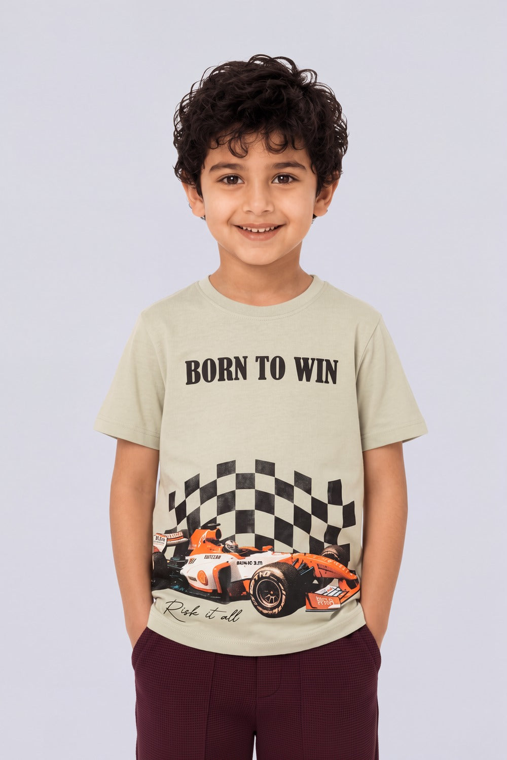 Tweens Boys Lime Graphic Racing Printed T-Shirt - Image 1
