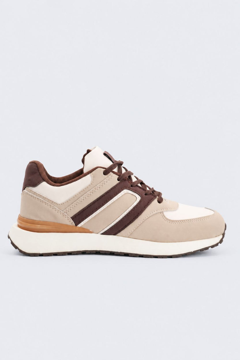 Mens Brown Colorblocked Lace-Up Sneaker - Image 2