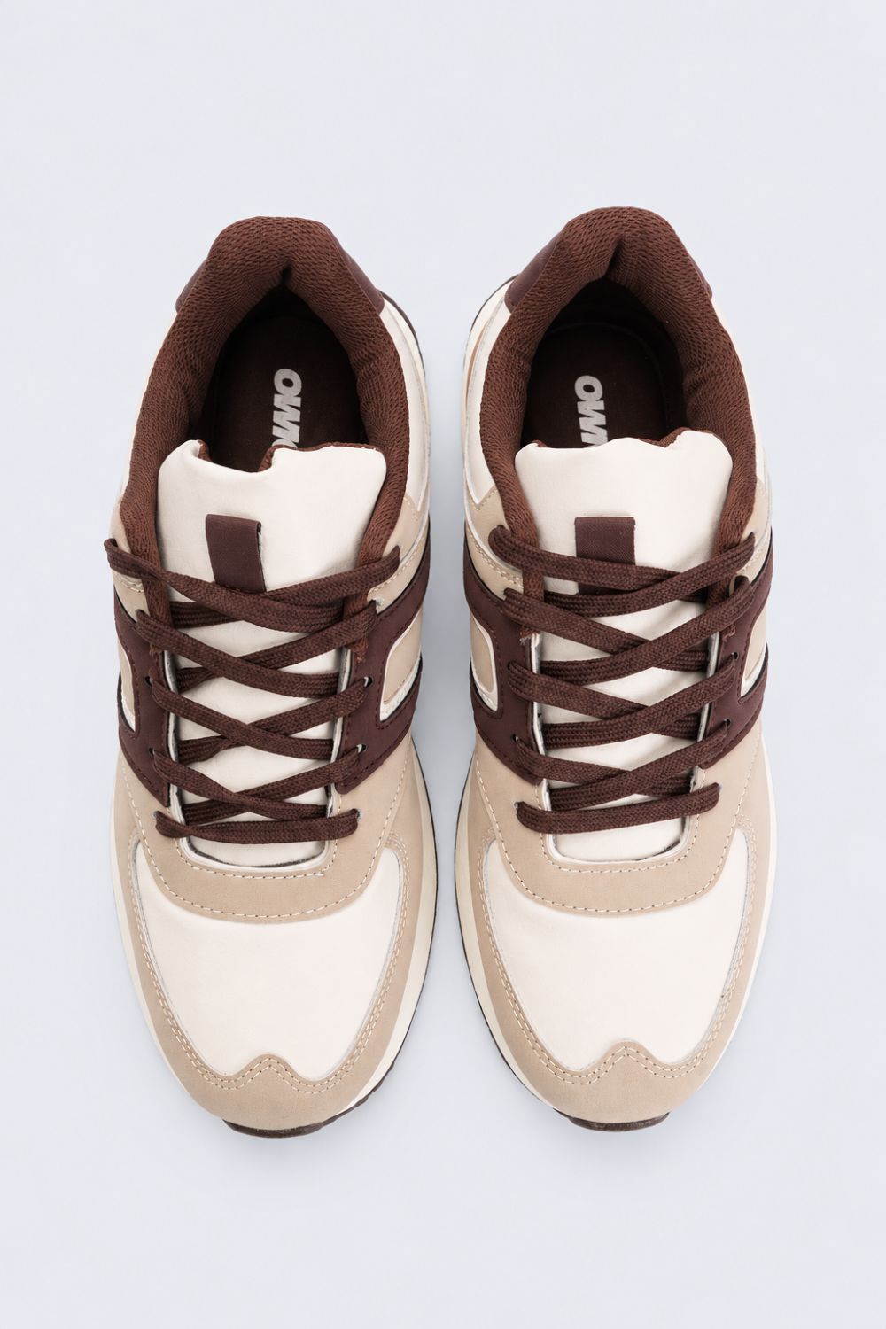 Mens Brown Colorblocked Lace-Up Sneaker - Image 4