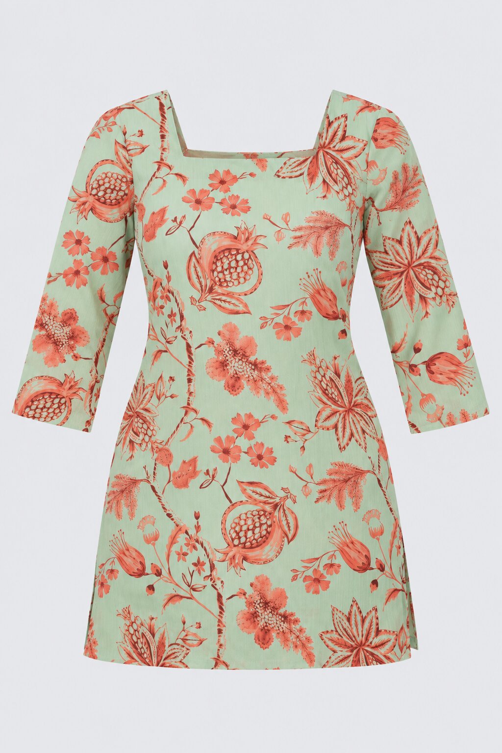 Womens Green Botanical Floral Print Tunic - Image 7