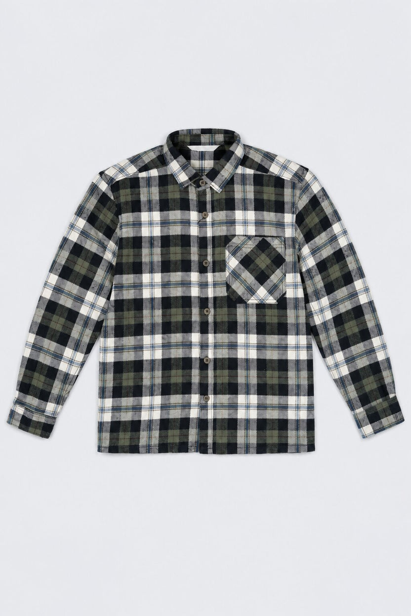 Tweens Boys Checked Cotton Flannel Shirt - Image 2