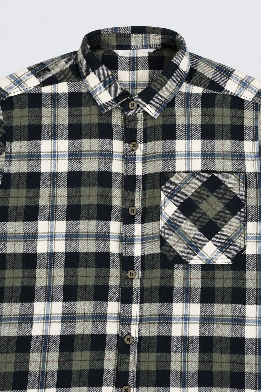 Tweens Boys Checked Cotton Flannel Shirt - Image 5