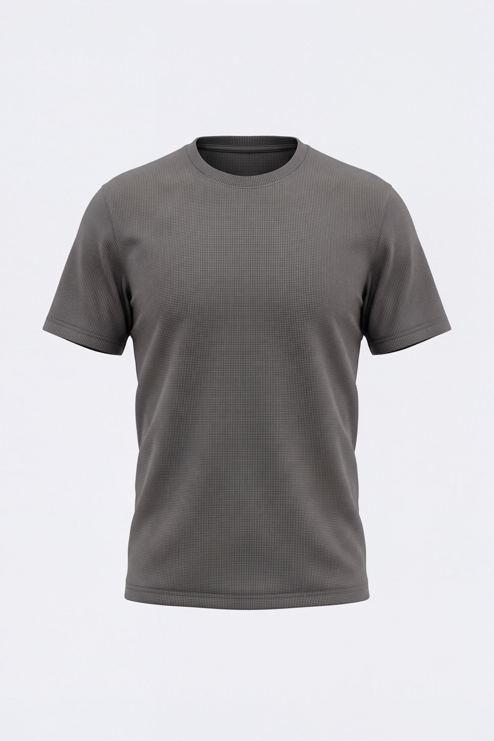 Mens Grey Solid Cotton Blend T-Shirt - Image 7