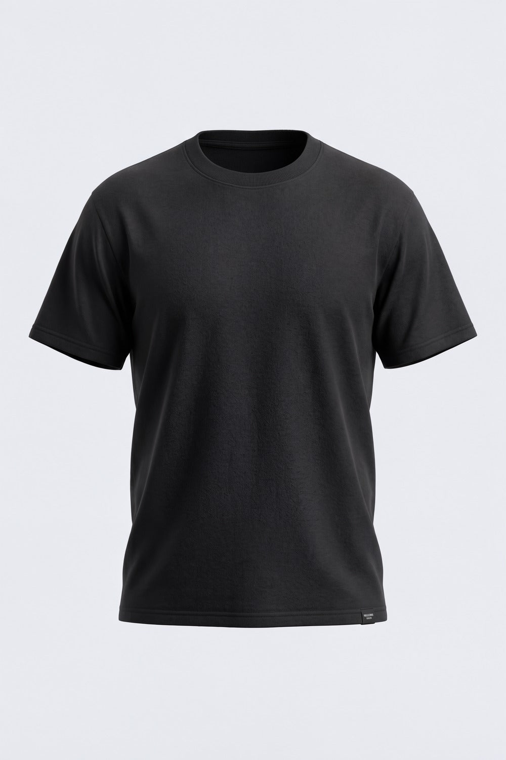 Mens Black Solid Cotton Blend T-Shirt - Image 7